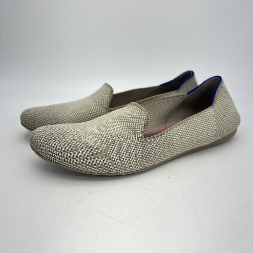 Rothy’s The Loafer Women Size 8 W Knit Flat Slip On Shoes Beige - Picture 1 of 11